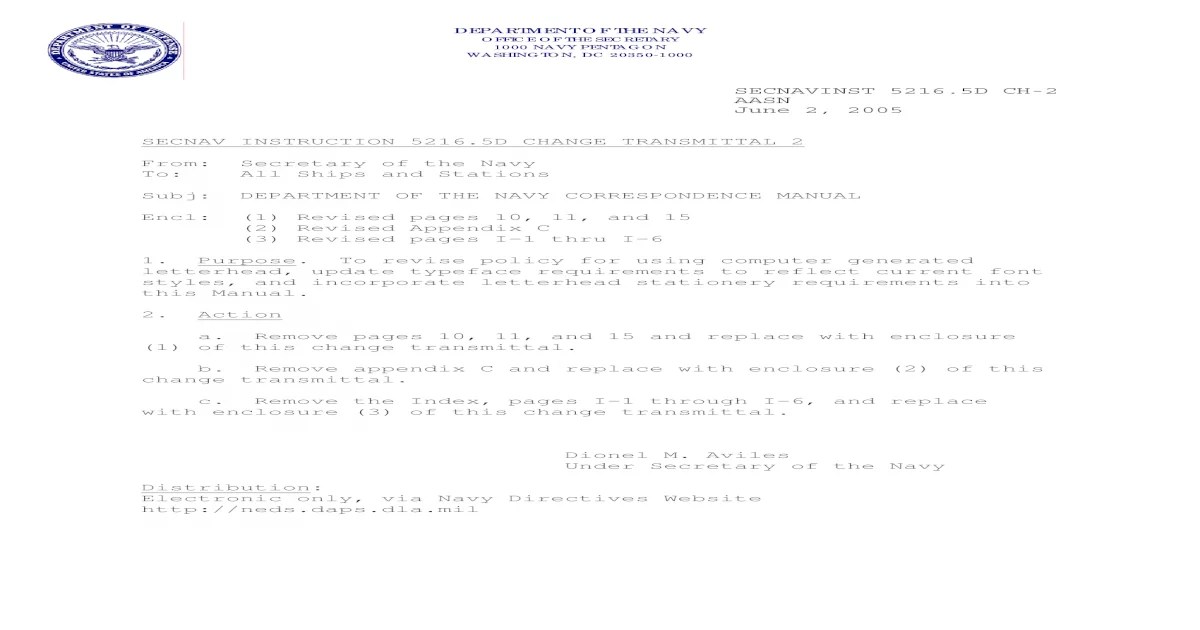 Secnav m-5216.5 don correspondence manual