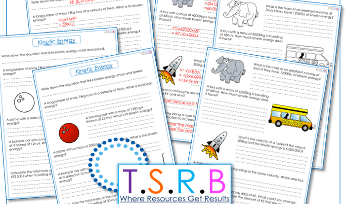 Kinetic energy worksheet with answers