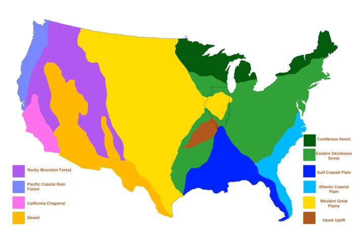 Color the north american biomes answer key