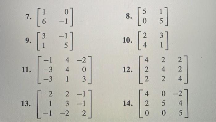 Exercises diagonalize matrices